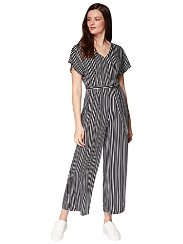 Mavi Damen Short Sleeve Overalls Jumpsuit, Schwarz (Black Stripe 900), Small (Herstellergröße: S/) von Mavi