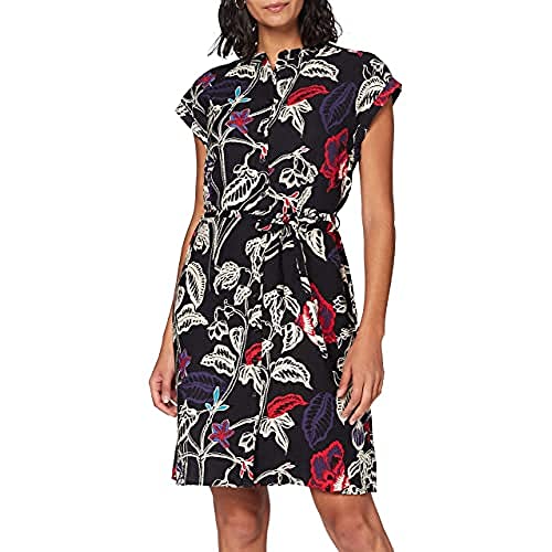 Mavi Damen Sleeveless Dress Kleid, Black Retro Flower Print, M von Mavi