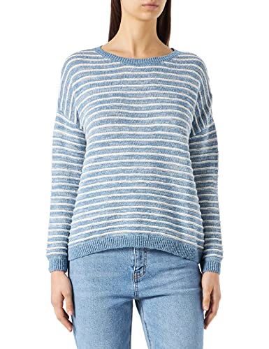 Mavi Damen Stripe Sweater Pullover, Blue Shadow Antique White Striped, XL/ von Mavi