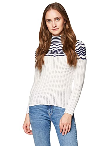 Mavi Damen Stripe Sweater Sweatshirt, Weiß (Gardenia 29713), X-Large (Herstellergröße: XL/) von Mavi