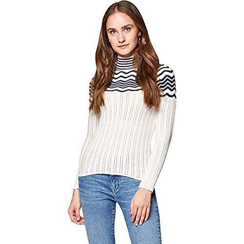 Mavi Damen Stripe Sweater Sweatshirt, per Pack Weiß (Gardenia 29713), Large (Herstellergröße: L/) von Mavi