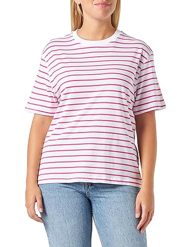 Mavi Damen Stripe T Shirt, pink, Medium von Mavi