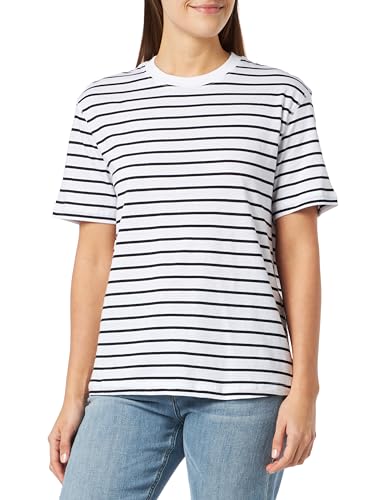 Mavi Damen Stripe T Shirt, schwarz, weiß, M von Mavi