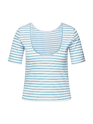 Mavi Damen Striped TOP T-Shirt, blau, weiß, L von Mavi