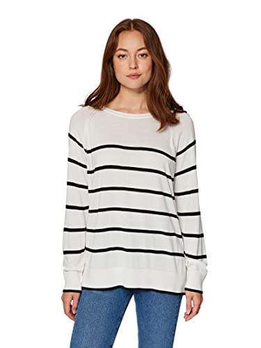 Mavi Damen Sweater Sweatshirt, Antique White Black Striped, S/ von Mavi