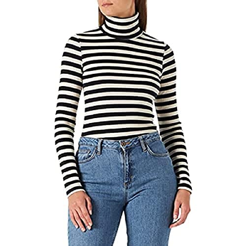 Mavi Damen TOP T-Shirt, Black Striped, S von Mavi