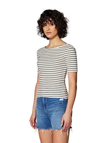 Mavi Damen TOP T-Shirt, Black Striped, XXL/ von Mavi