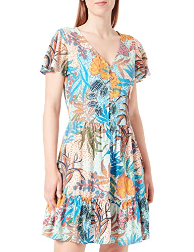 Mavi Damen V Neck Jersey Dress Kleid, grün, bunt, M von Mavi