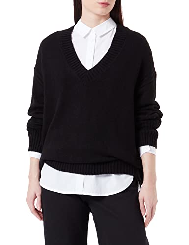 Mavi Damen V Neck Sweater Sweatshirt, Black, XS/ von Mavi