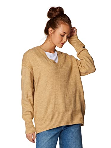 Mavi Damen V Neck Sweater Sweatshirt, Curds & whey, M/ von Mavi