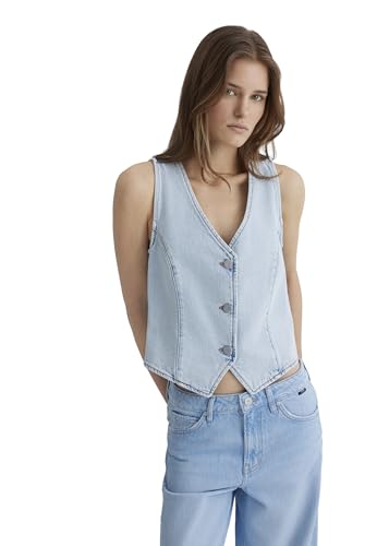 Mavi Damen VELA Jeans-Weste, bleached denim, S von Mavi