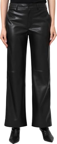Mavi Damen Woven PU Pants Hose, Black, M von Mavi