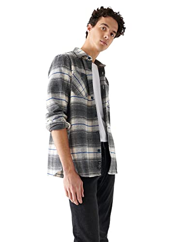 Mavi Herren Check Shirt, grau, M von Mavi