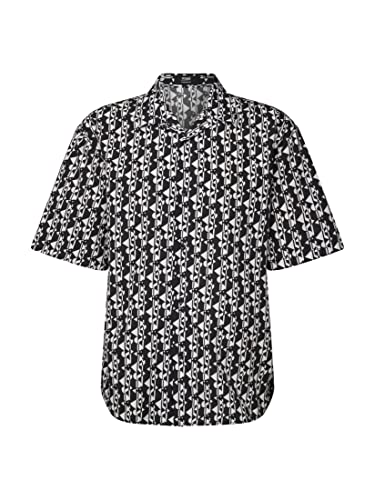 Mavi Herren Printed Shirt Hemd, schwarz, XXL von Mavi