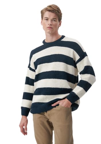 Mavi Herren Stripe Sweater Sweatshirt, dunkelblau, X-Large von Mavi