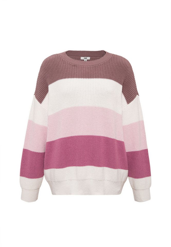 Mavi Longpullover Loose Fit Langarm Rundhals Weich STRIPED SWEATER, heather von Mavi