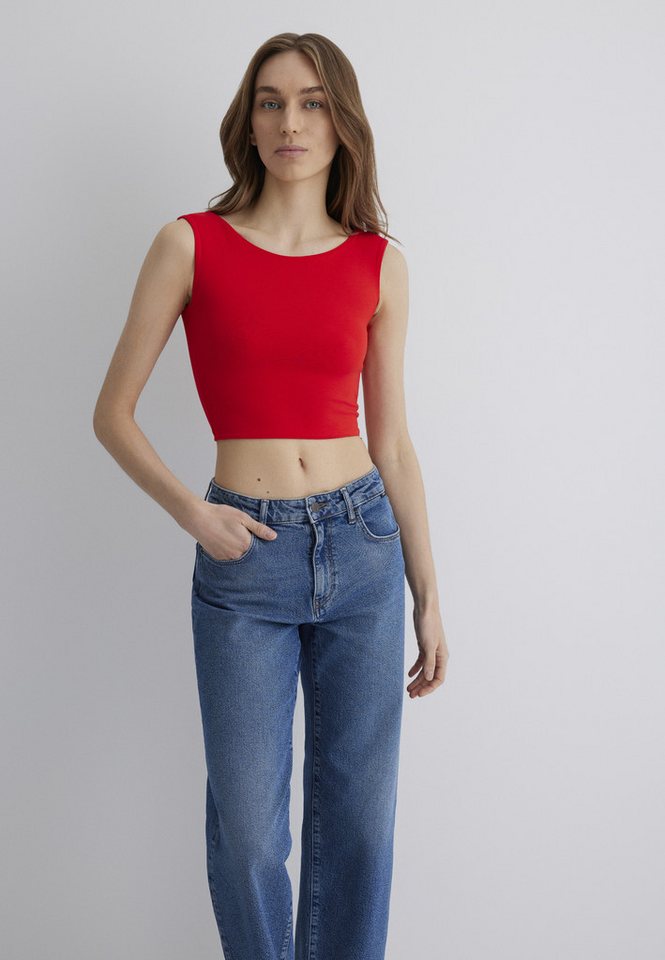 Mavi Rundhalsshirt NONSLEEVE CROP JERSEY Top Cropped von Mavi