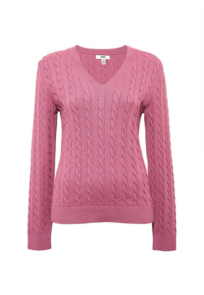 Mavi Strickpullover Eleganter Zopfstrick mit zeitlosem Design (1-tlg) V-NECK SWEATER von Mavi