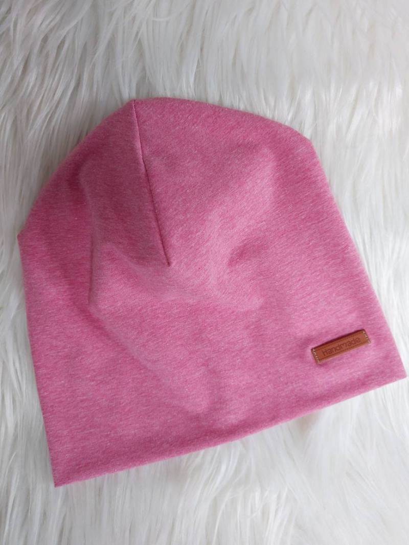 Frühling Mütze Beanie Jersey Pink Meliert Gr Wählbar von Maviluwelt
