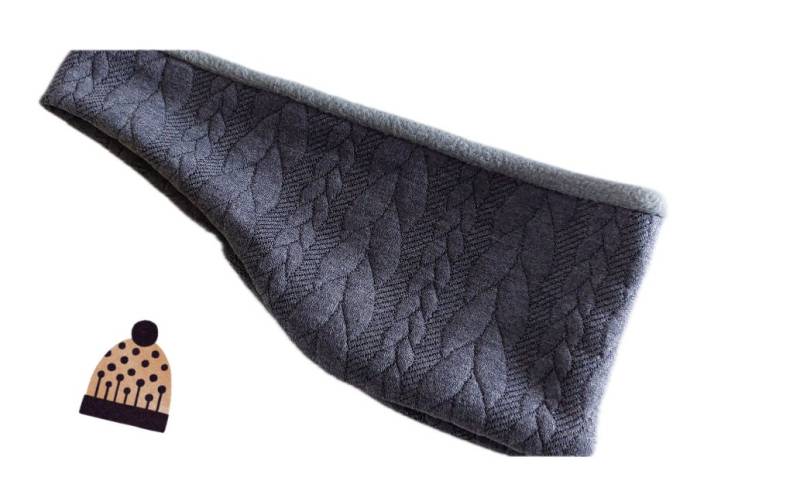 stirnband Ohrenwärmer Jersey Zopfmuster Innen Fleece Oder in Dunkelblau Gr Wählbar von Maviluwelt