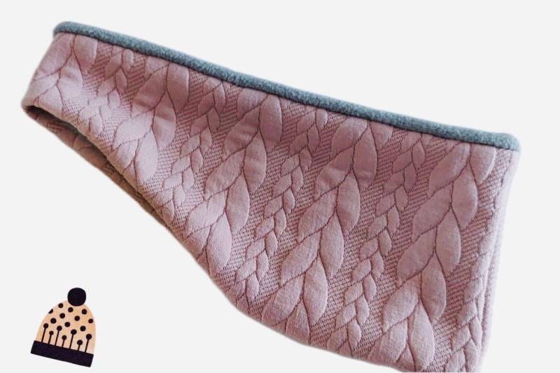 stirnband Ohrenwärmer Jersey Zopfmuster Innen Fleece Oder in Grau Gr Wählbar von Maviluwelt