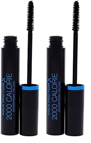 Max Factor 2000 Calorie Mascara Schwarz – Langanhaltende, wasserfeste Wimperntusche für Definition und Volumen – 1 x 9 ml (Packung mit 2) von Max Factor