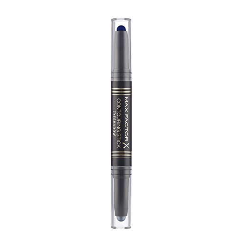 Max Factor Contouring Stick Eyeshadow Silver Storm & Midnight Blue – Lidschattenstift mit zwei kühlen Farbtönen für einen gelungenen Augenaufschlag – Mit cremiger Konsistenz von Max Factor