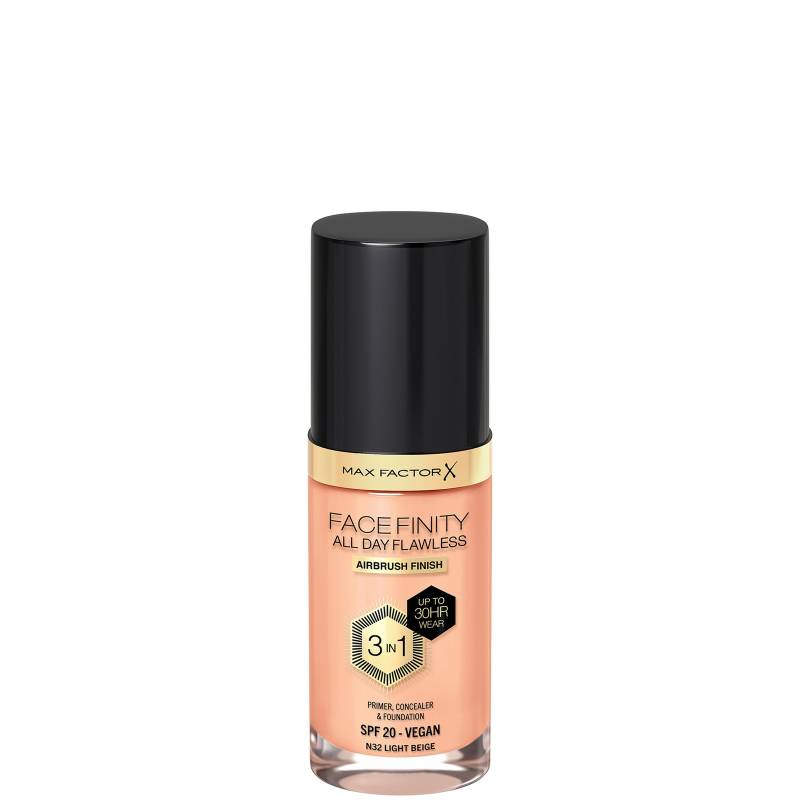 Max Factor Facefinity All Day Flawless 3 in 1 Vegan Foundation 30ml (Various Shades) - N32 - LIGHT BEIGE von Max Factor