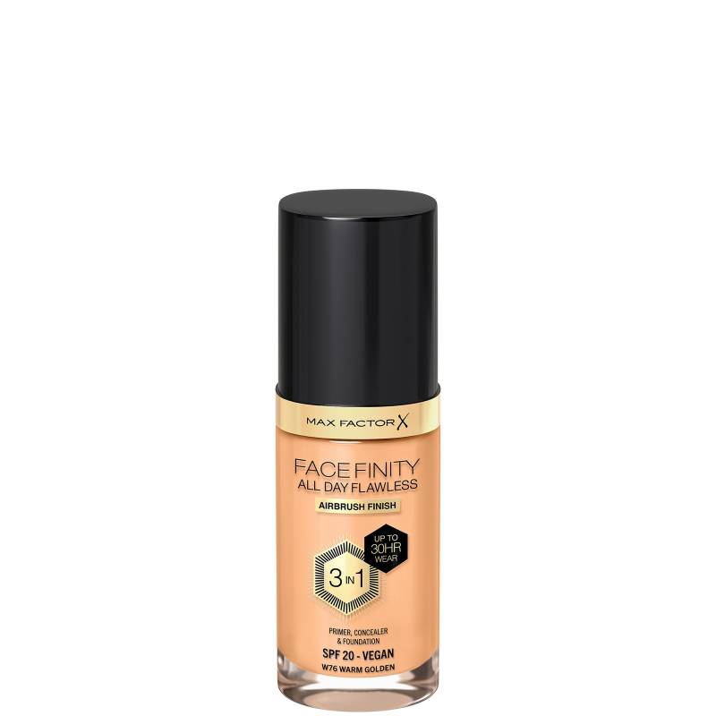 Max Factor Facefinity All Day Flawless 3 in 1 Vegan Foundation 30ml (Various Shades) - W76 - WARM GOLDEN von Max Factor