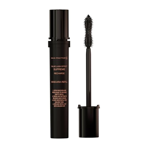 Max Factor False Lash Effect Supreme Recharge Mascara Refill, nachfüllbare Volumen-Mascara mit keratinhaltiger Pflege-Formel, Nachfüllpackung, Fb. Black von Max Factor