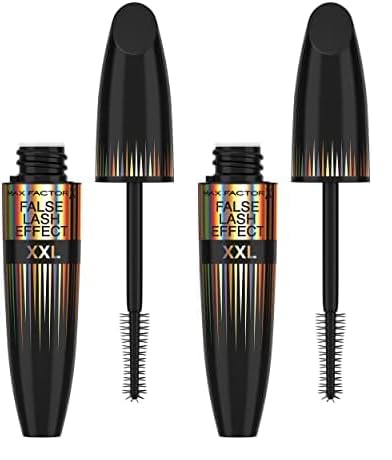 Max Factor False Lash Effect XXL Mascara Black, 100% vegane Farbpigmente, sofortiges Volumen, Fülle und Länge, 12 ml (Packung mit 2) von Max Factor