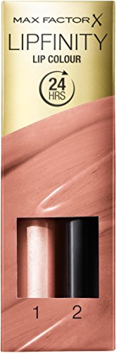 Max Factor Lipfinity Lip Colour Always Delicate 06 – Kussechter Lippenstift mit 24h Halt ohne auszutrocknen, mit intensiver Farbabgabe, präzisem Applikator & intensiv pflegendem Gloss-Top Coat von Max Factor