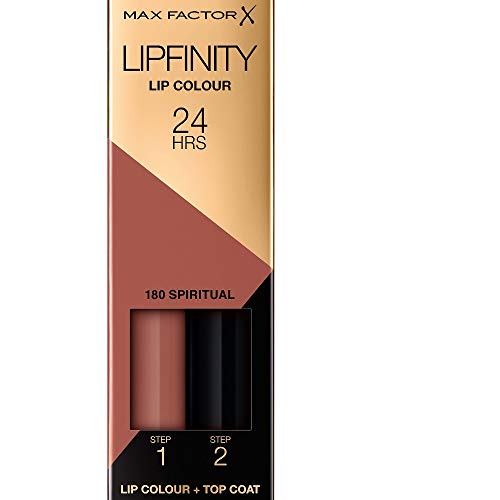 MAX FACTOR - Lipfinity Lip Colour - Lasts up to 24hr - 2in1 Rich Colour, Transfer-proof, Long-lasting, Moisturising Lipstick - 180 Spiritual - 4.2g von Max Factor