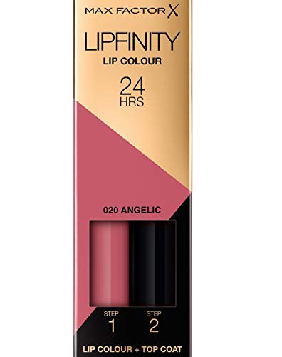 Max Factor Lipfinity Lip Colour Angelic 20 –Kussechter Lippenstift mit 24h Halt ohne auszutrocknen, mit intensiver Farbabgabe, präzisem Applikator & intensiv pflegendem Gloss-Top Coat |4.2g (1er Pack) von Max Factor