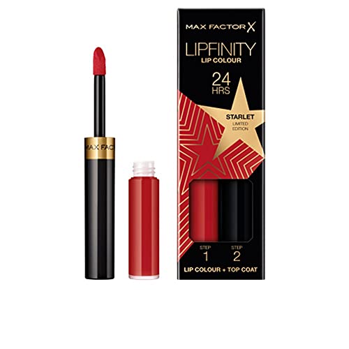 Max Factor Lipfinity Lip Colour Rising Stars Collection, 88 Starlet, langanhaltender Lippenstift + feuchtigkeitsspendender Top Coat, bis zu 24h Halt, mit präzisem Applikator, 2.3 ml + 1.9 g von Max Factor