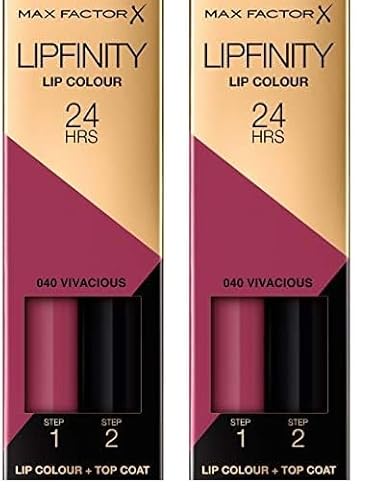 Max Factor Lipfinity Lip Colour Vivacious 40 – Kussechter Lippenstift mit 24h Halt ohne auszutrocknen, mit intensiver Farbabgabe, präzisem Applikator & intensiv pflegendem Gloss-Top Coat von Max Factor