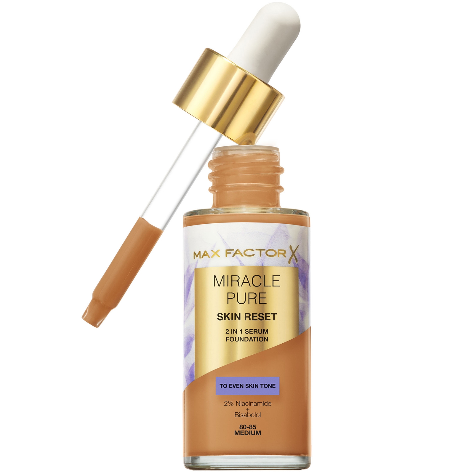 Max Factor Miracle Pure Skin Revival Serum-Foundation 30 ml (Verschiedene Farbtöne) - 80-85 Medium von Max Factor