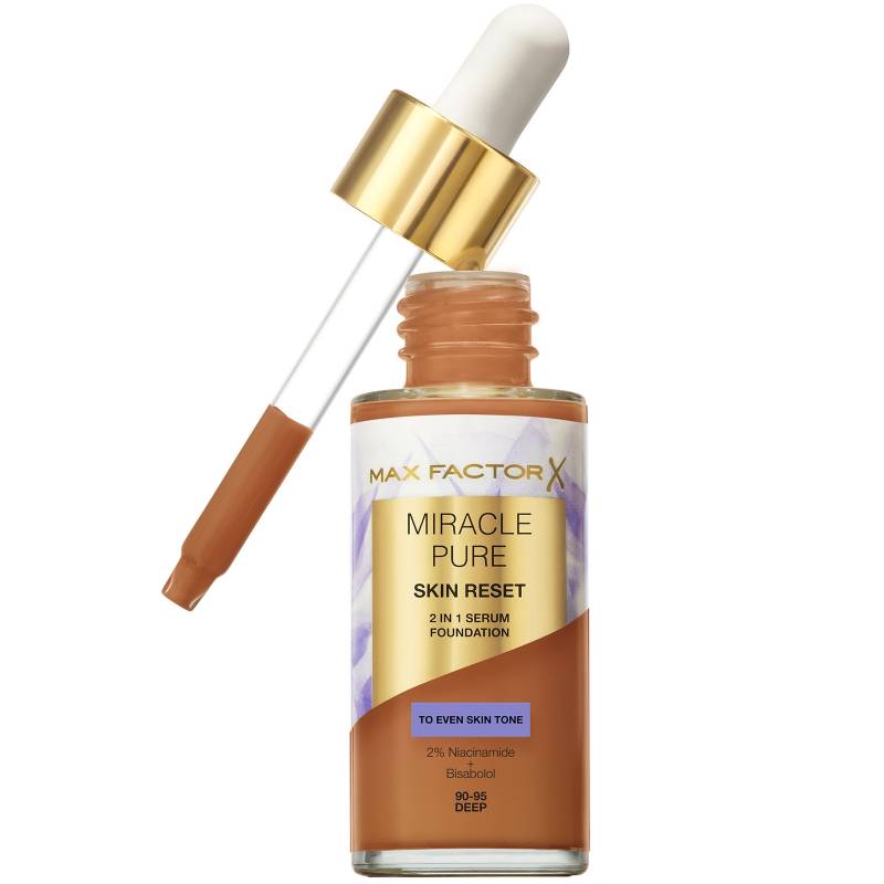 Max Factor Miracle Pure Skin Revival Serum-Foundation 30 ml (Verschiedene Farbtöne) - 90-95 Deep von Max Factor