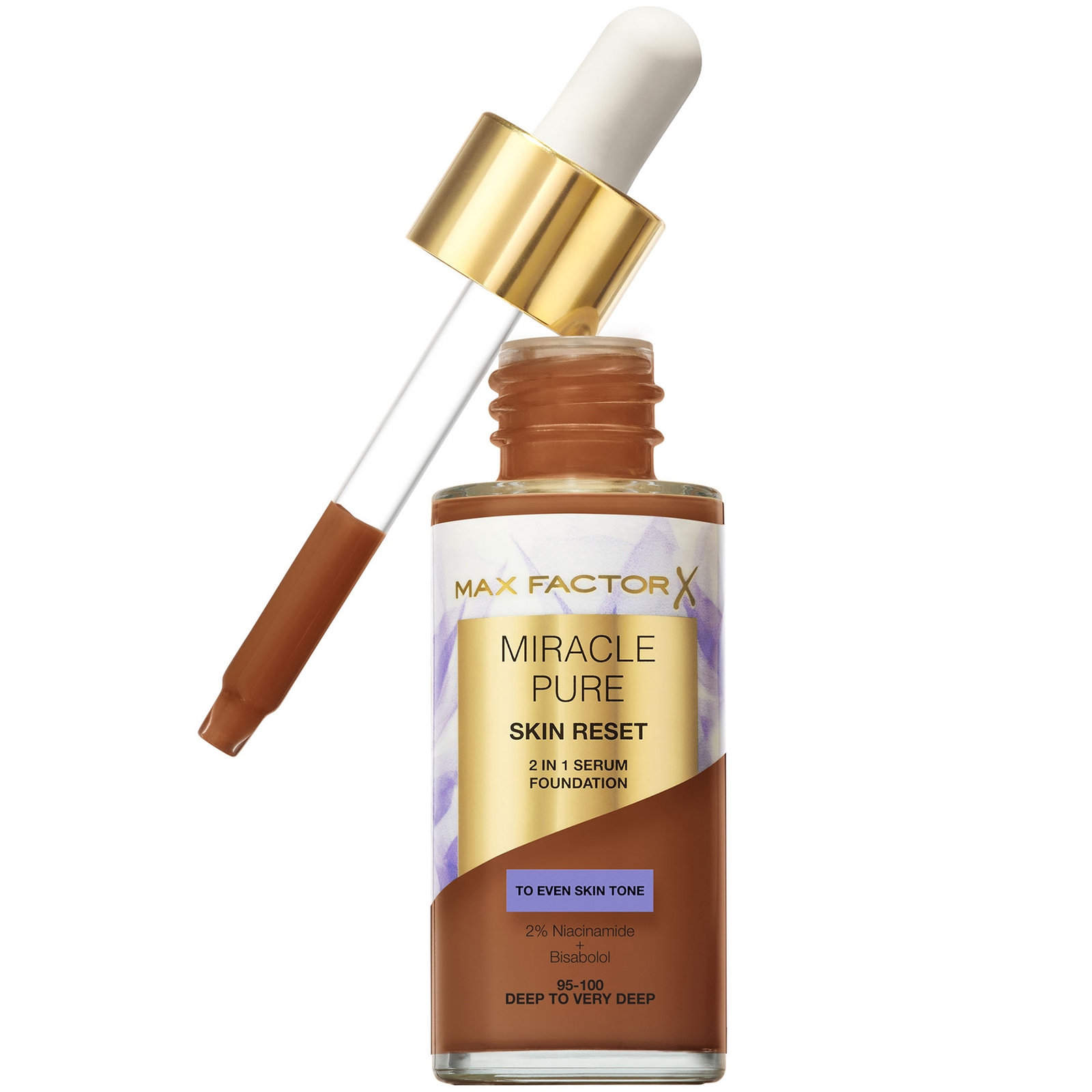 Max Factor Miracle Pure Skin Revival Serum-Foundation 30 ml (Verschiedene Farbtöne) - 95-100 Deep to Very Deep von Max Factor