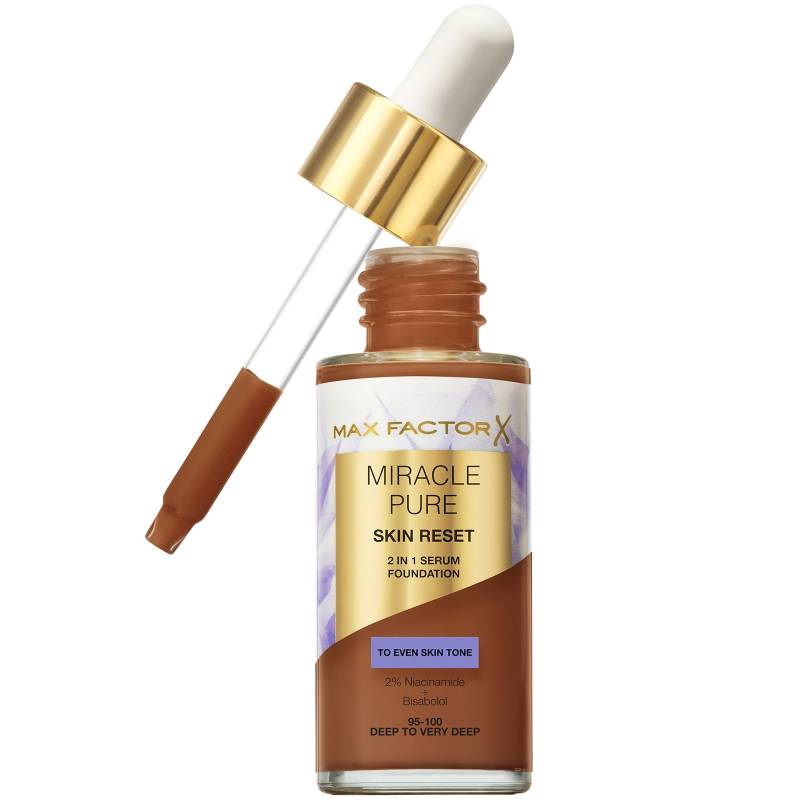 Max Factor Miracle Pure Skin Revival Serum-Foundation 30 ml (Verschiedene Farbtöne) - 95-100 Deep to Very Deep von Max Factor
