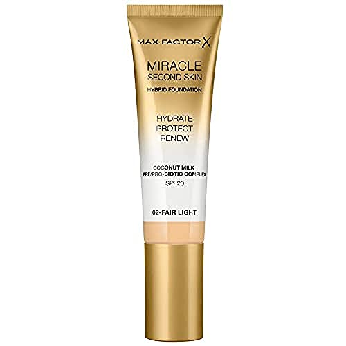 Max Factor Miracle Second Skin Foundation LSF 20 - Farbe 02 Fair Light, 30 ml von Max Factor