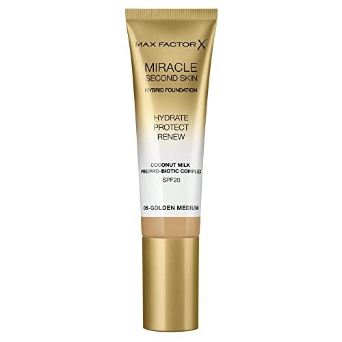 Max Factor Miracle Second Skin Foundation LSF 20 - Farbe 06 Golden Medium, 30 ml von Max Factor