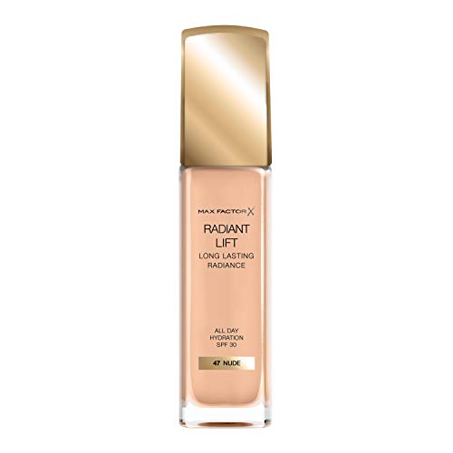 Max Factor Radiant Lift Foundation mit Hyaluronsäure für einen strahlenden und langanhaltenden Teint, Fb. 47 Nude, 30 ml von Max Factor