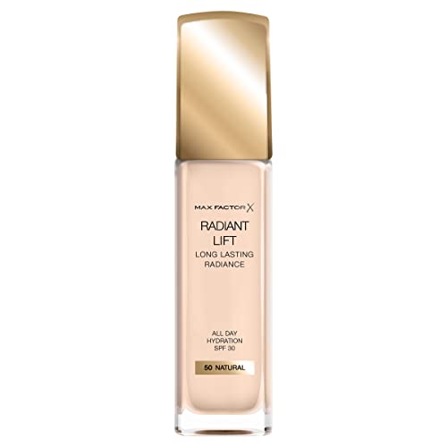 Max Factor Radiant Lift Foundation mit Hyaluronsäure für einen strahlenden und langanhaltenden Teint, Fb. 55 Golden Natural, 30 ml von Max Factor