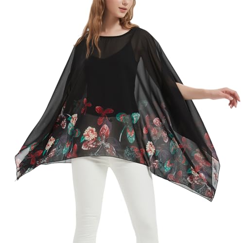 Max Hsuan Damen Lose Solid Sheer Chiffon Caftan Poncho Fledermaus Tunika Top Bluse Sommer Oversized Shirts, Klee & Orchideen, Einheitsgröße Mehr Max Hsuan Damen Lose Solid Sheer Chiffon Caftan Poncho Fledermaus Tunika Top Bluse Sommer Oversized Shirts, Klee & Orchideen, Einheitsgröße Mehr von Max Hsuan