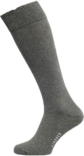 LINDNER socks Kniestrümpfe Baumwolle Herren Damen Socken lang blickdicht atmungsaktiv komfortbund hautfreundlich ohne Gummi waschbar formstabil schwarz grau blau braun weiß unisex Made in Germany von Max Lindner
