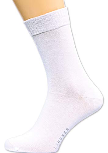 Max Lindner 5 Paar Diabetikersocken (Socken ohne Gummi) 95% Baumwolle 5% Elasthan (48-50, weiss) von Max Lindner