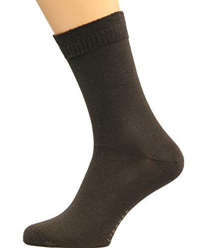 Max Lindner 5 Paar Diabetikersocken (Socken ohne Gummi) 95% Baumwolle 5% Elasthan (48-50, Dunkelbraun) von Max Lindner