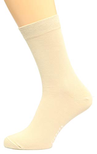 Max Lindner 5 Paar Herrensocken 95% Baumwolle 5% Elasthan (45-47, beige) von LINDNER socks