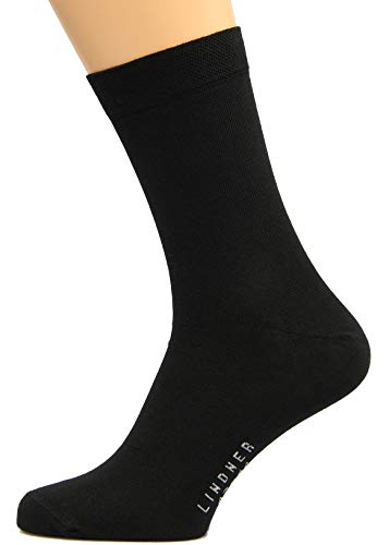 Max Lindner Hochwertige Socken für Herren | Strapazierfähige Herrensocken aus Baumwolle in verschiedenen Größen |Strümpfe Qualitätssocken seit 1921 (42-44, schwarz) von Max Lindner